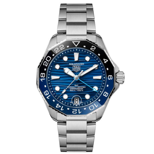 Aquaracer Professional 300 GMT Automatico Blu Acciaio-Orologi-TAG HEUER-Gioielleria Granarelli