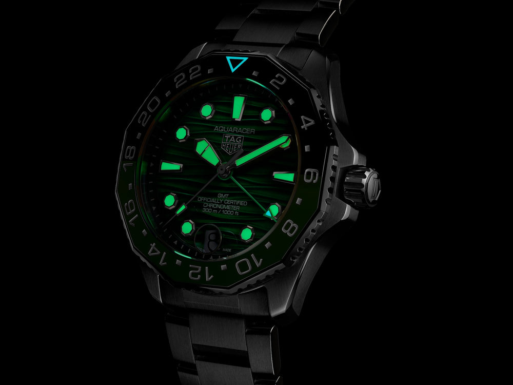 Aquaracer Professional 300 GMT Automatico Verde Acciaio-Orologi-TAG HEUER-Gioielleria Granarelli