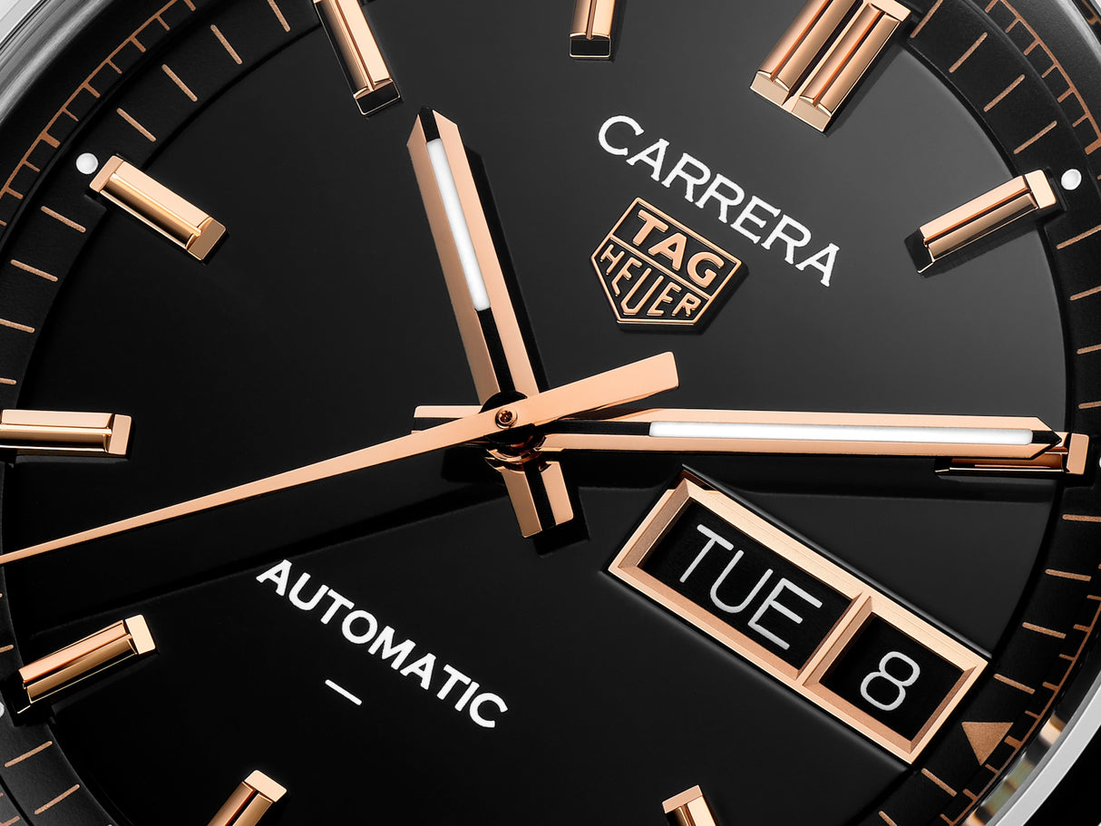 Carrera Automatico Day-Date Nero 41 mm Acciaio