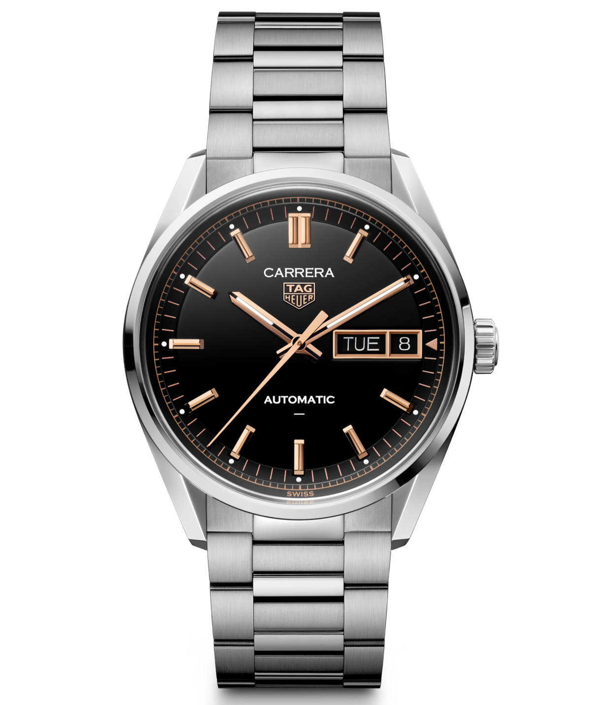 Carrera Automatico Day-Date Nero 41 mm Acciaio