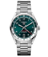 Carrera Automatico Date Twin-Time Verde 41 mm Acciaio