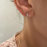 Orecchini Cerchi con Diamanti Bianchi 0.17ct in Oro Bianco