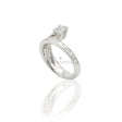 Anello Solitario 0.504kt con fascia di Diamanti baguette 0.75kt in Oro Bianco-Anelli-RECARLO-Gioielleria Granarelli