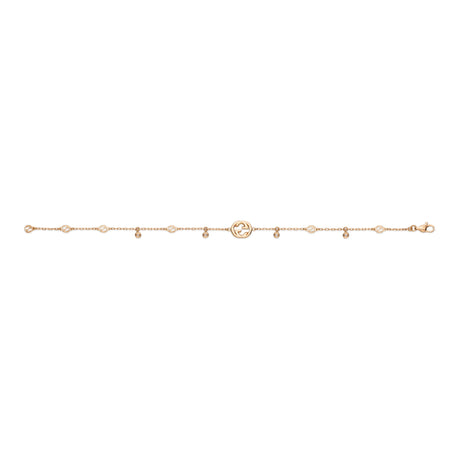 Bracciale Interlocking G Oro Rosa con Diamanti-Bracciali-GUCCI-Gioielleria Granarelli