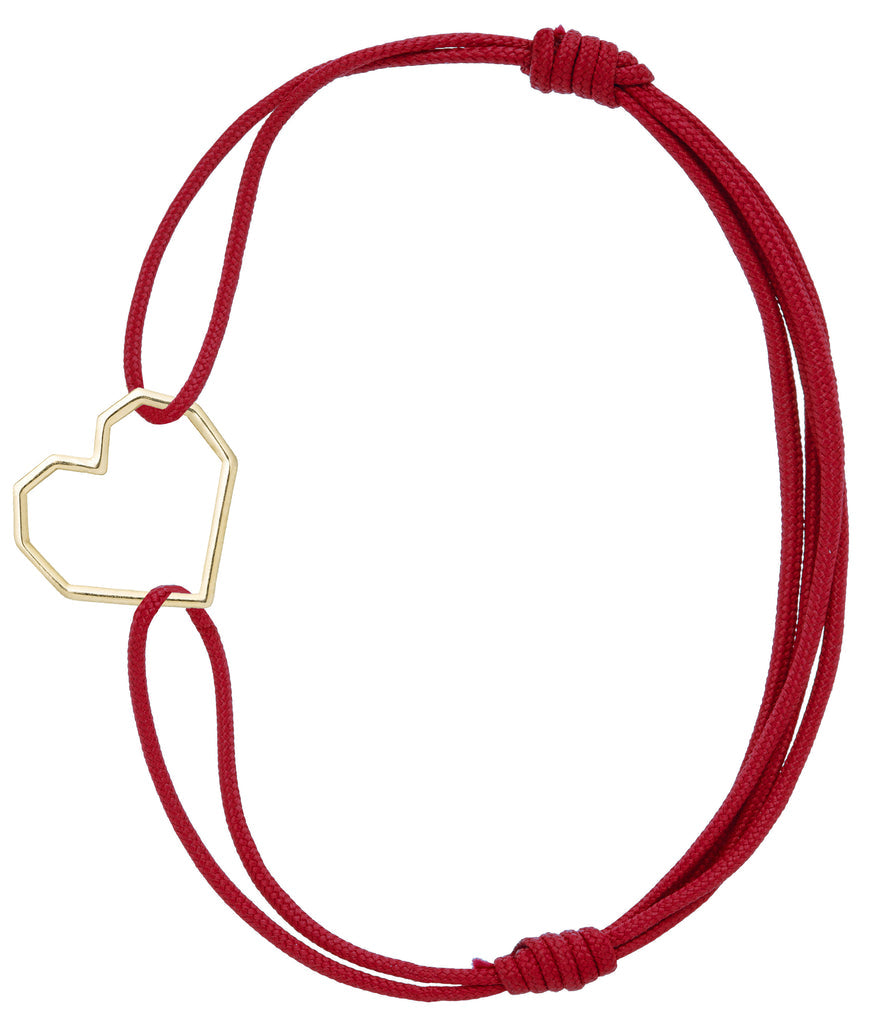 BRACCIALE CUORE CORDA ROSSO