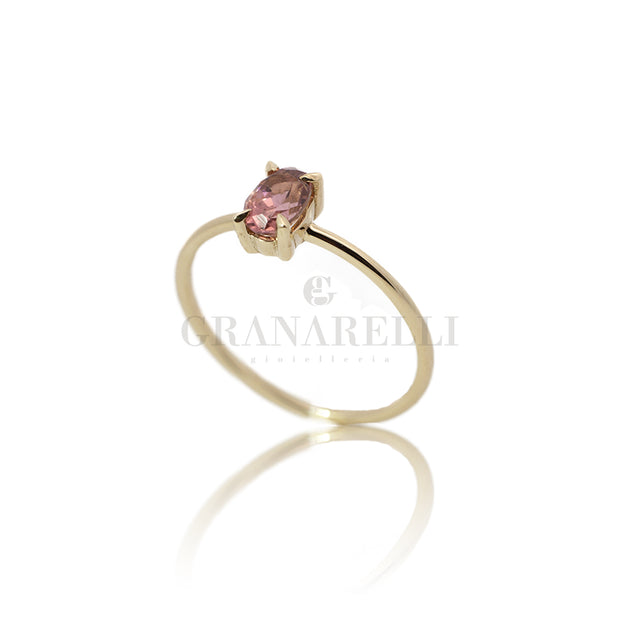 Anello tormalina rosa-Anelli-GioGio-Gioielleria Granarelli