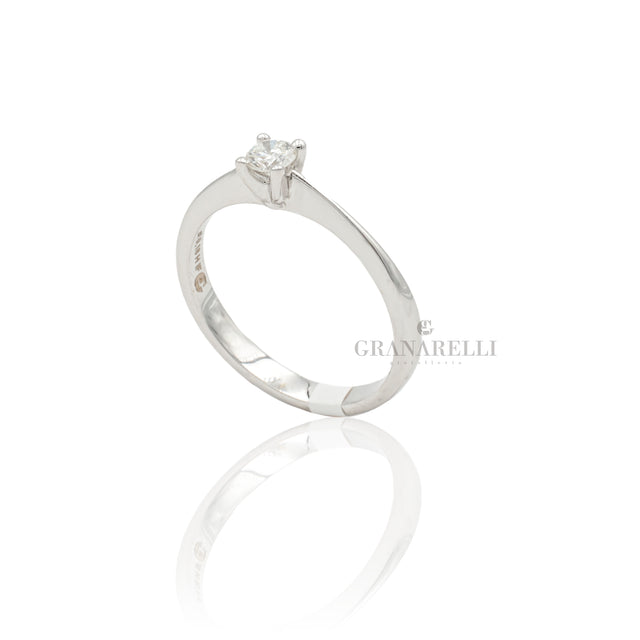 Anello Solitario in Oro Bianco 0.18kt-Anelli-GRANARELLI-Gioielleria Granarelli