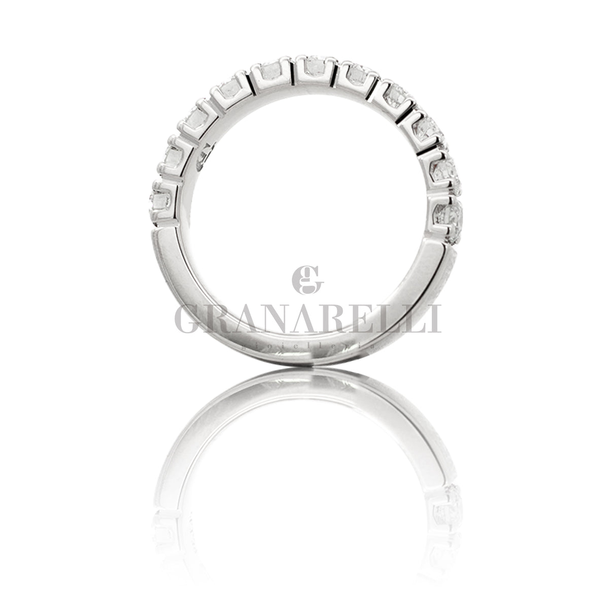 Anello Fedina Half Eternity Diamanti 1.35kt in oro bianco-Anelli-GRANARELLI-Gioielleria Granarelli