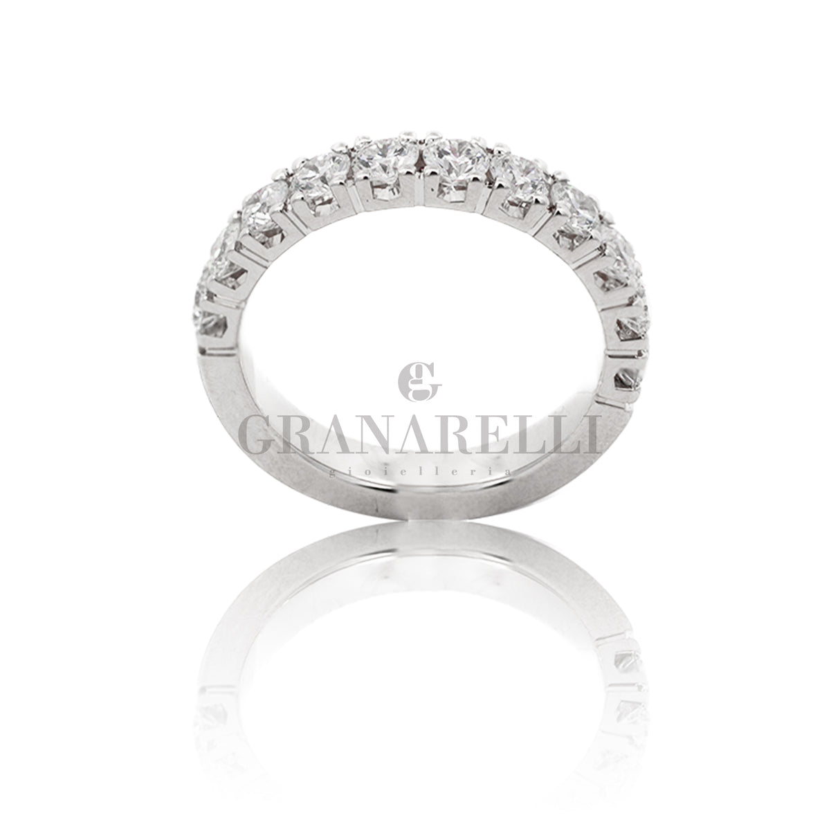 Anello Fedina Half Eternity Diamanti 1.35kt in oro bianco-Anelli-GRANARELLI-Gioielleria Granarelli