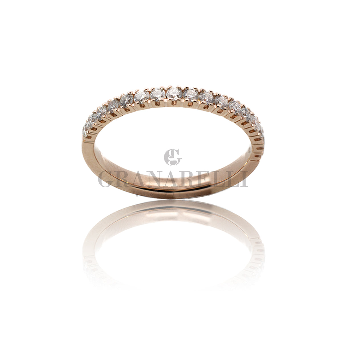 Anello Fedina Half Eternity Diamanti 0.33kt In Oro Rosa