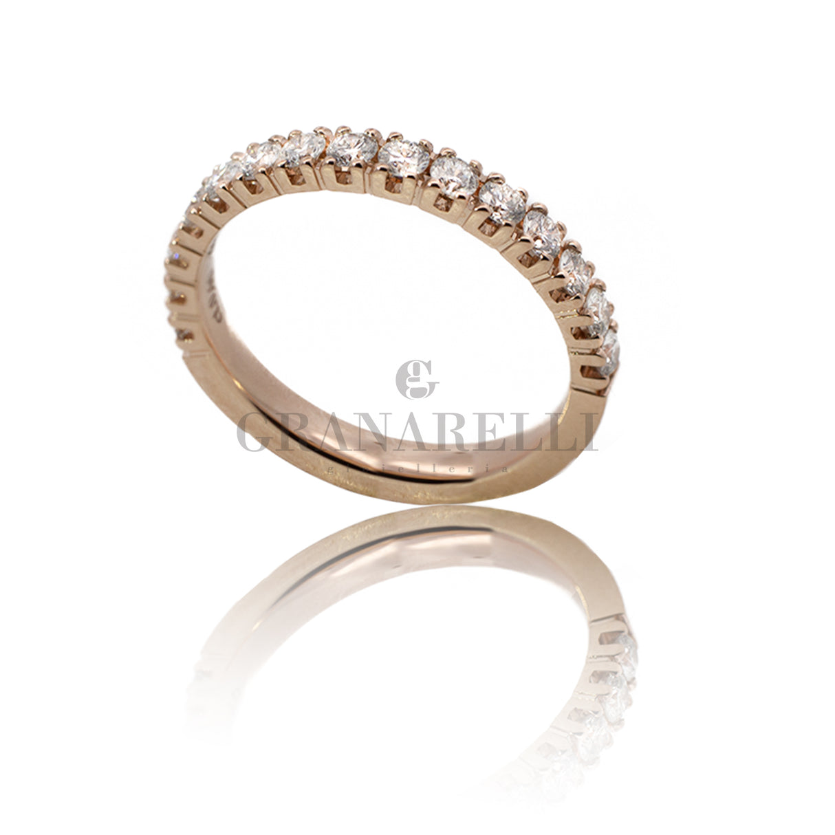 Anello Fedina Half Eternity Diamanti 0.60kt In Oro Rosa