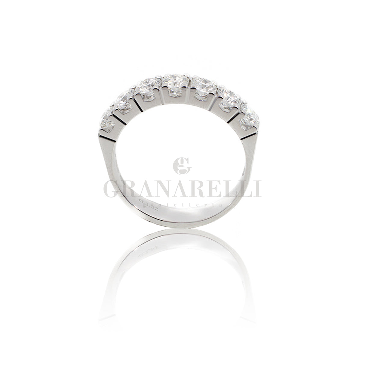 Anello Fedina 7 diamanti 1.32kt In Oro bianco-Anelli-GRANARELLI-Gioielleria Granarelli