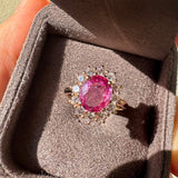 Anello in Oro Rosa con Zaffiro rosa 1.99kt e Diamanti