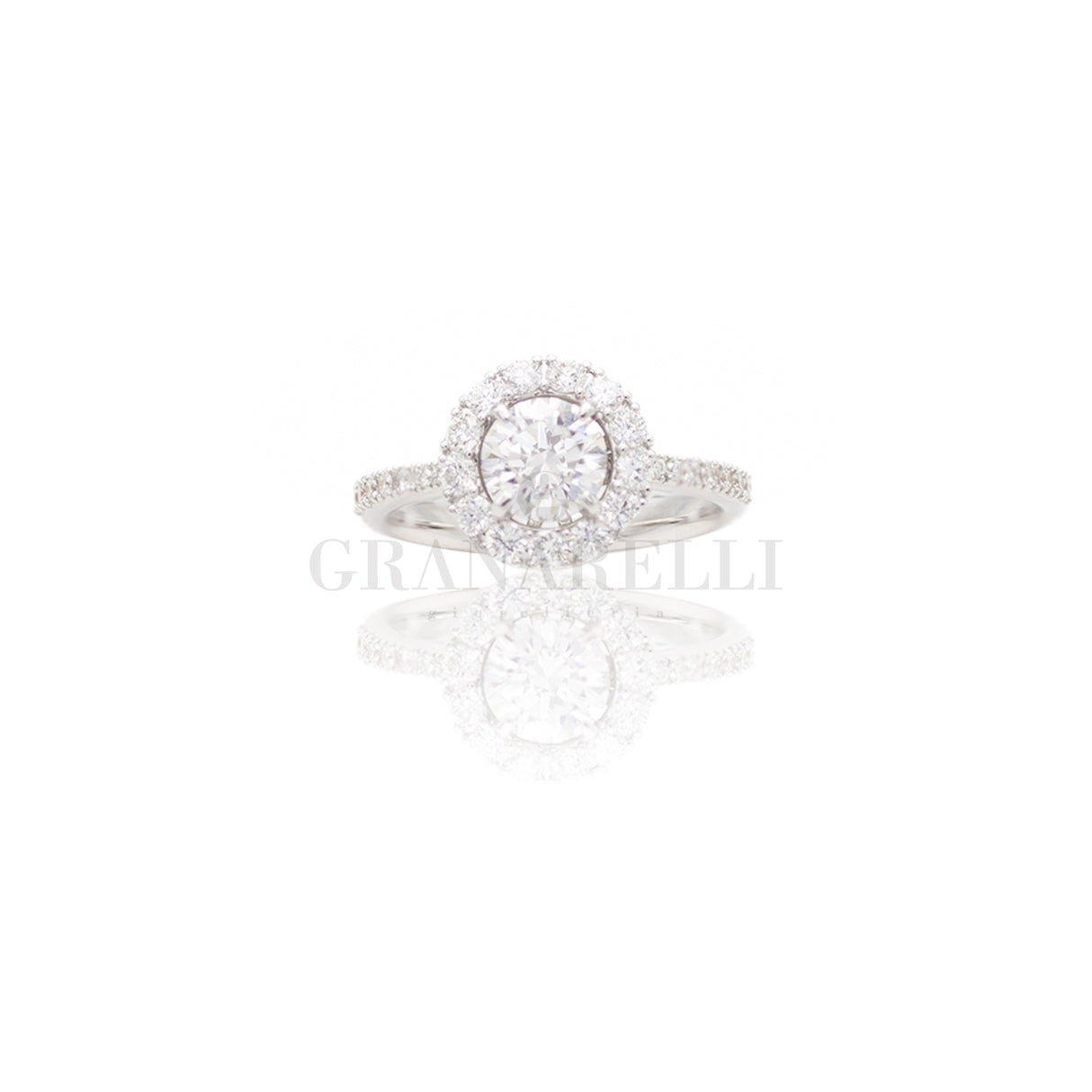 Anello Halo Oro bianco e Diamanti 0.59 GIA