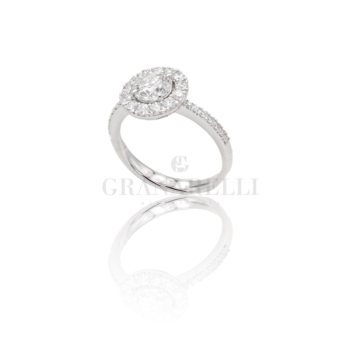 Anello Halo Oro bianco e Diamanti 0.59 GIA