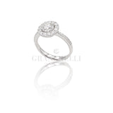 Anello Halo Oro bianco e Diamanti 0.59 GIA