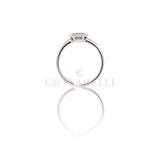 Anello in Oro Bianco con Zaffiro 0.99kt e Diamanti