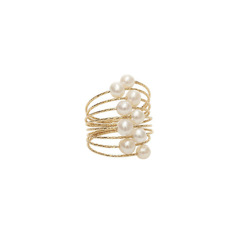 Anello Magico Oro Giallo e Perle-Anelli-MAGICWIRE-Gioielleria Granarelli