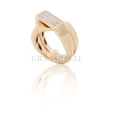 Anello fascia diamanti 0.35kt in oro rosa