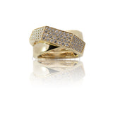 Anello fascia diamanti 0.68kt in oro giallo