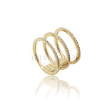 Double diamond ring in yellow gold