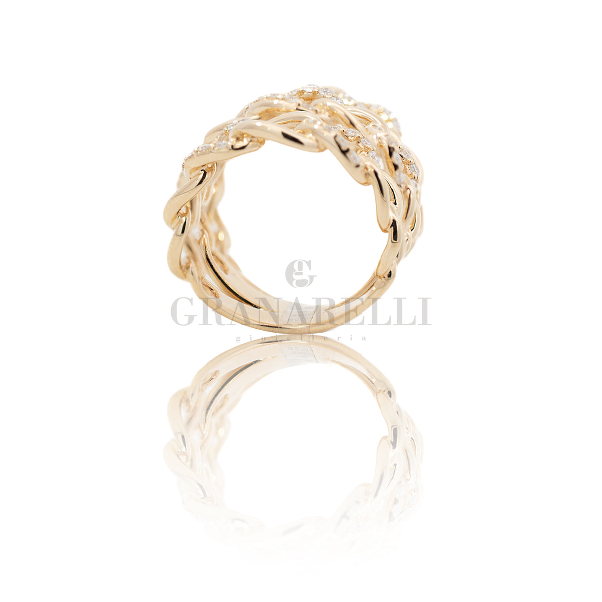 Groumette-Ring aus Roségold und Diamanten ct 0,95