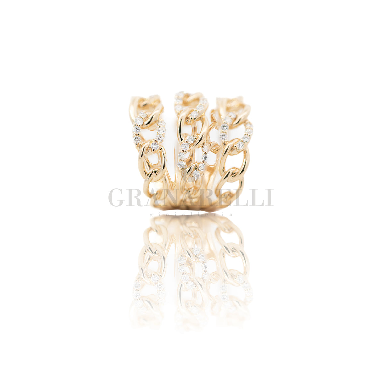 Groumette-Ring aus Roségold und Diamanten ct 0,95