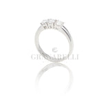 Anello trilogy 0.65kt in Oro bianco