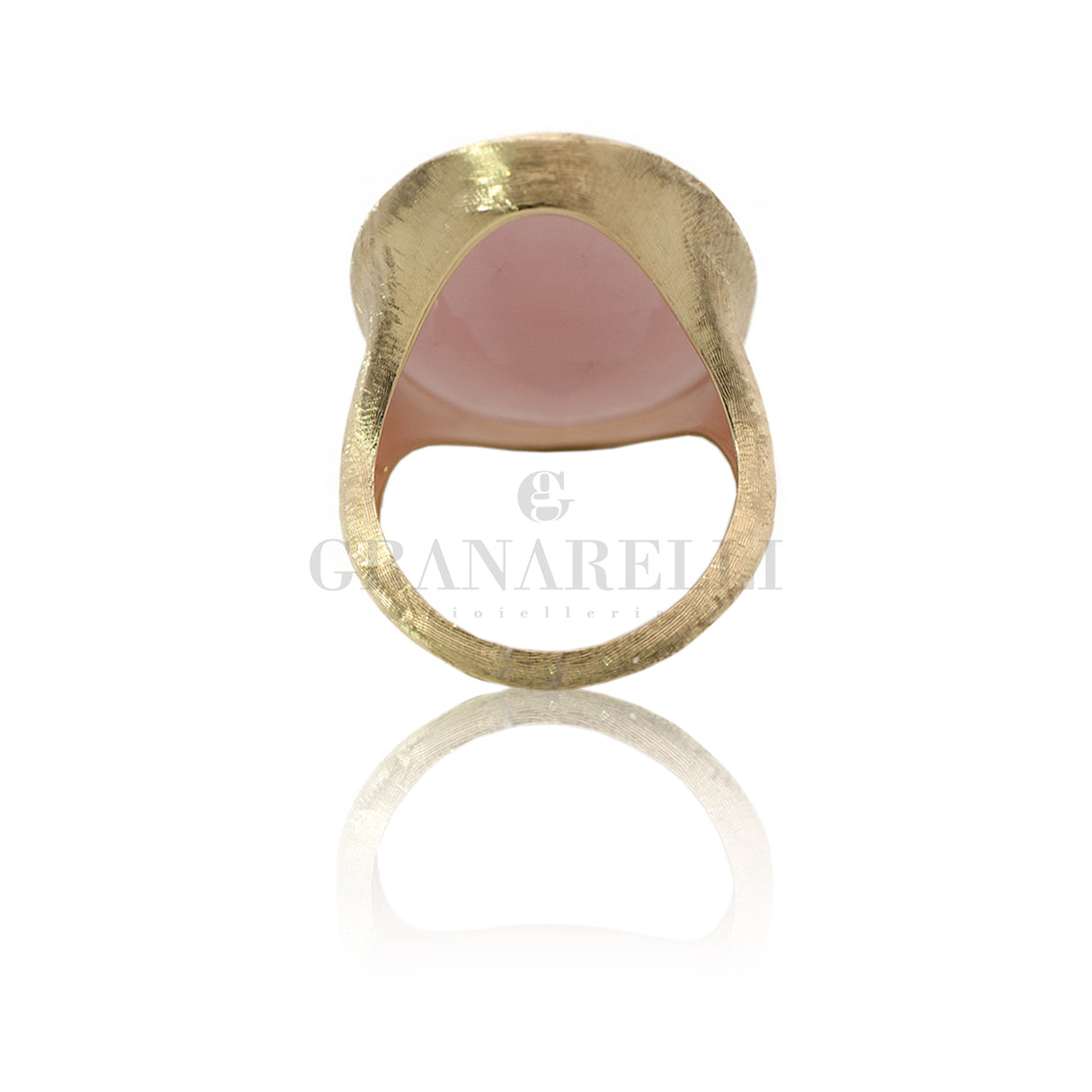 Anello Unico Oro Giallo e Quarzo Rosa