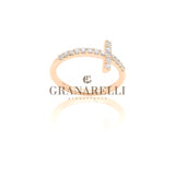 Anello Croce di Diamanti 0.30kt in Oro Rosa-Anelli-CRIVELLI-Gioielleria Granarelli