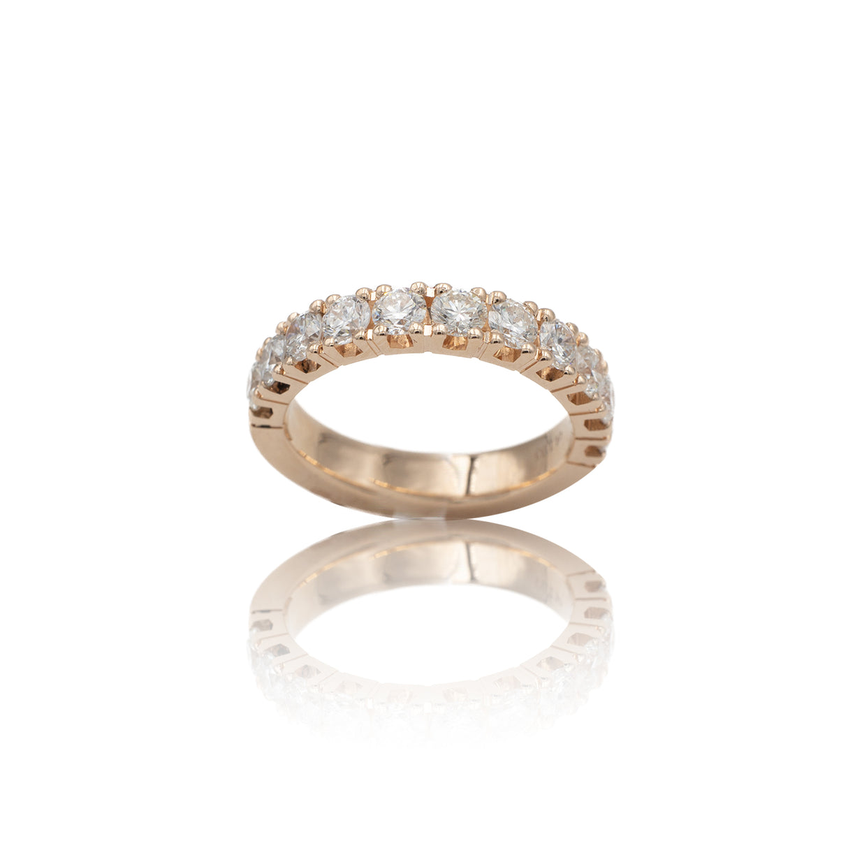 Anello Fedina Half Eternity Diamanti 0.80kt in Oro Rosa