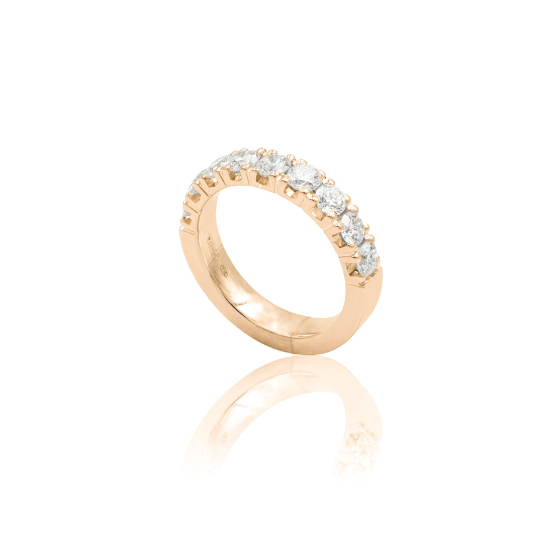 Anello Fedina Half Eternity Diamanti 1.32kt in oro rosa-Anelli-GRANARELLI-Gioielleria Granarelli