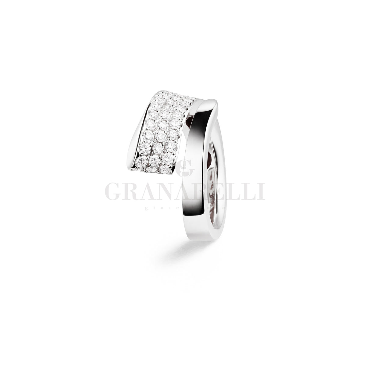 Anello Like con Diamanti in Oro Bianco