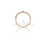 Anello con Rubino centrale e diamanti bianchi in oro rosa-Anelli-CRIVELLI-Gioielleria Granarelli