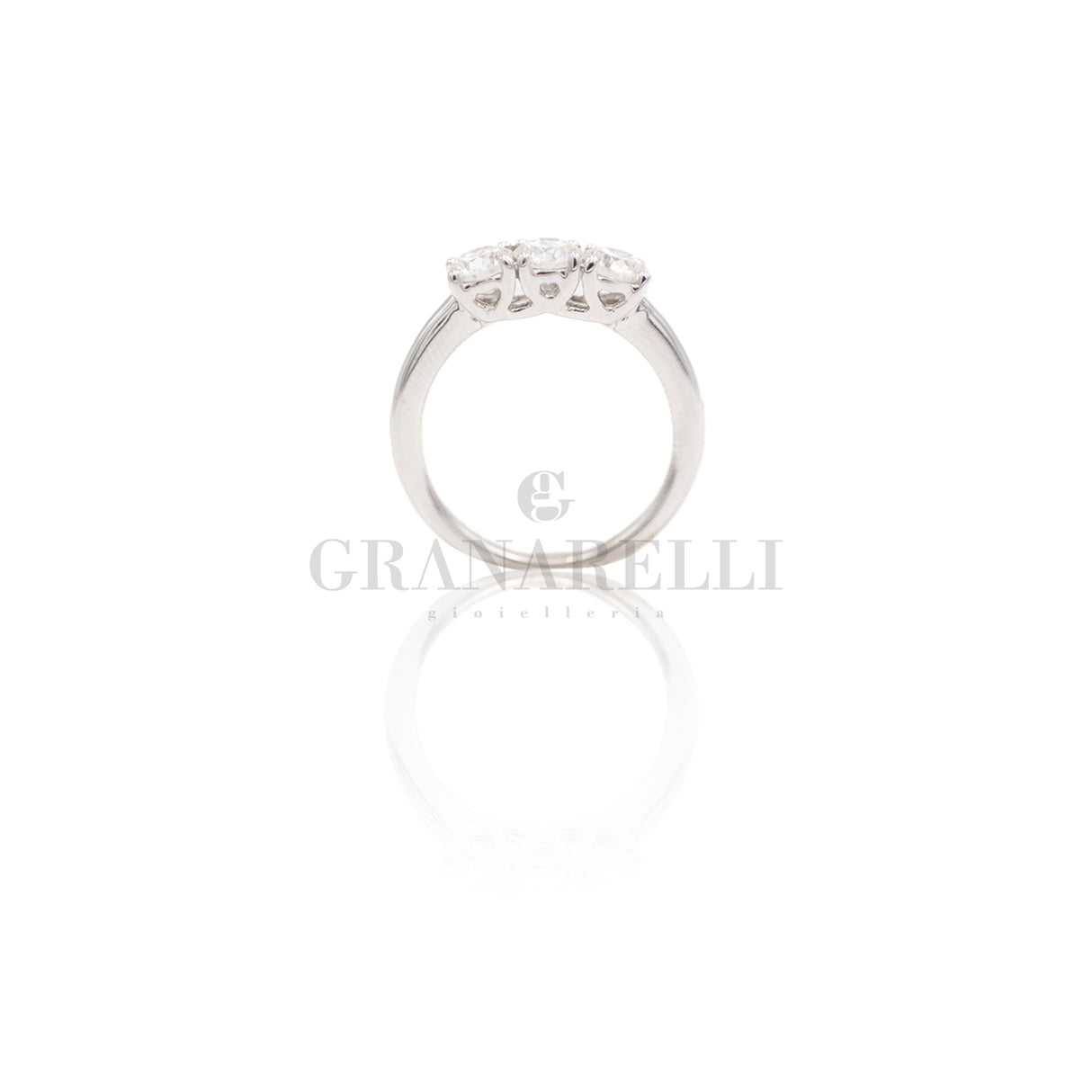 Anello Trilogy 2.12kt in Oro bianco