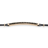 Bracciale Barretta Diamanti Neri Misura Grande in Oro Rosa cordino nautico-Bracciali-GRANARELLI-Gioielleria Granarelli