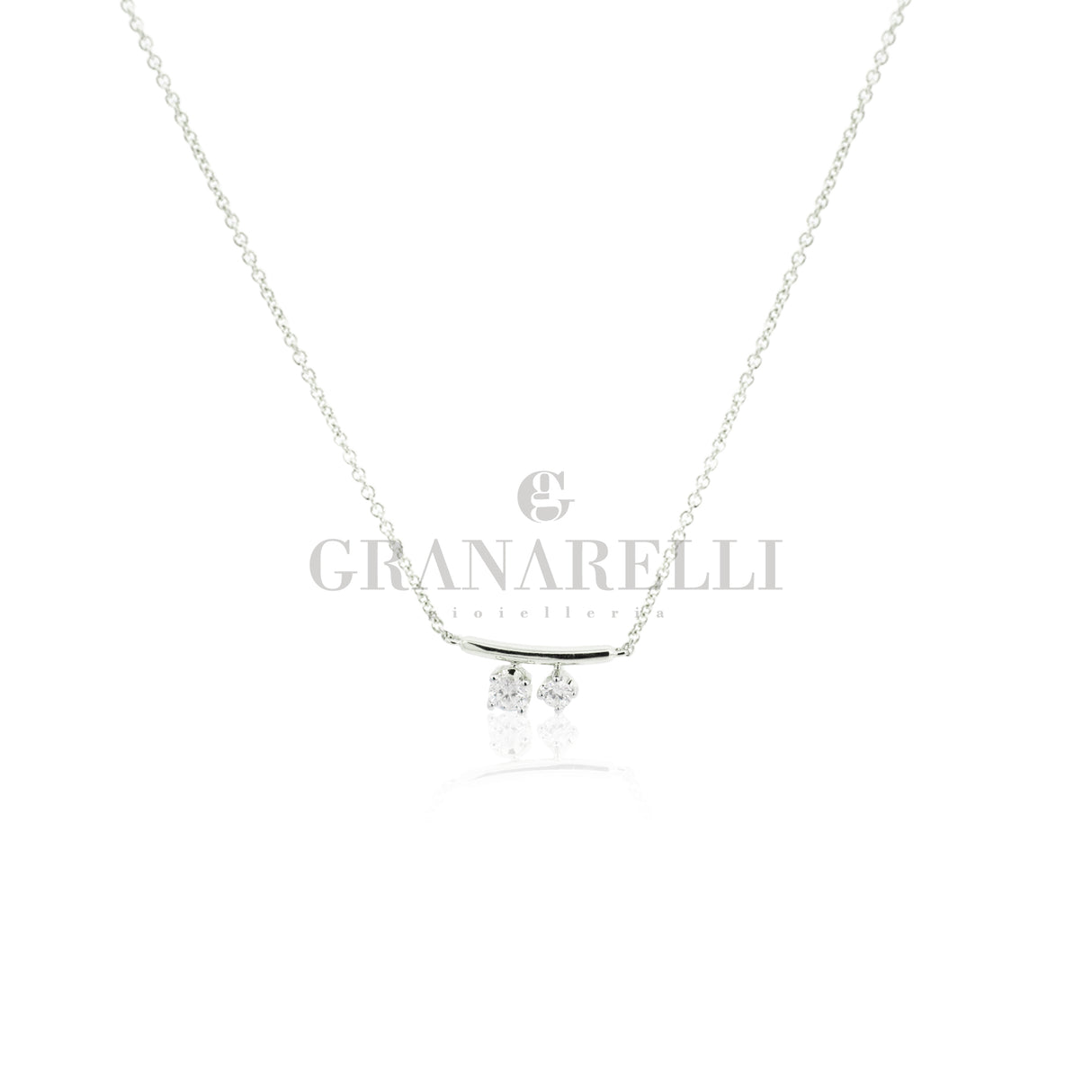 Girocollo minimal in Oro bianco e Diamanti-Girocolli-CRIVELLI-Gioielleria Granarelli