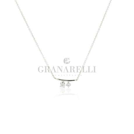 Girocollo minimal in Oro bianco e Diamanti-Girocolli-CRIVELLI-Gioielleria Granarelli