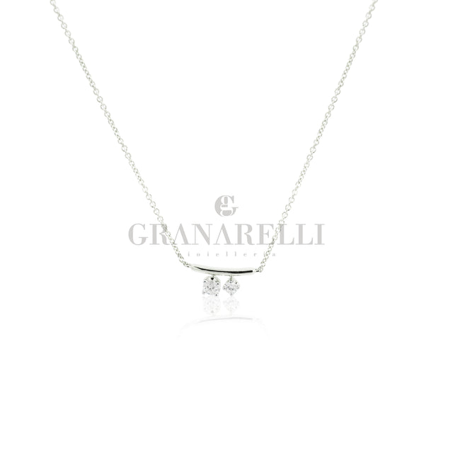 Girocollo minimal in Oro bianco e Diamanti-Girocolli-CRIVELLI-Gioielleria Granarelli