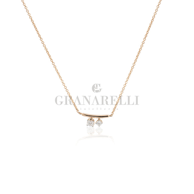 Girocollo minimal in Oro rosa e Diamanti-Girocolli-CRIVELLI-Gioielleria Granarelli