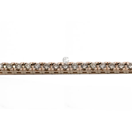 Bracciale Tennis Oro Rosa Diamanti Brown 3.97kt-Bracciali-GRANARELLI-Gioielleria Granarelli