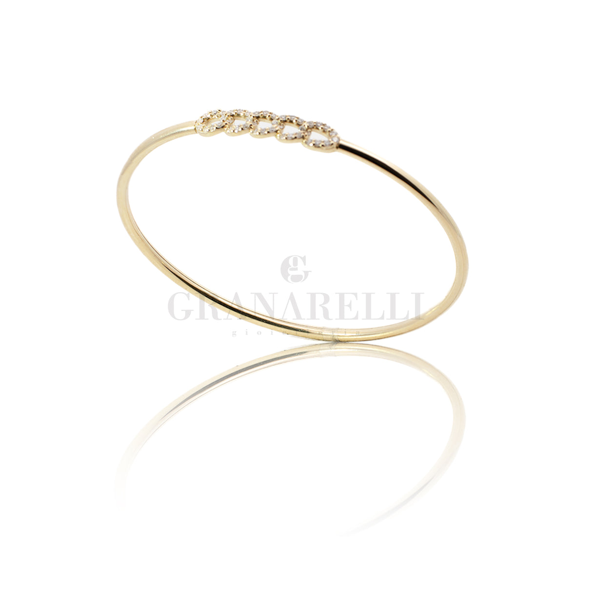 Pulsera de brazalete de diamante blanco