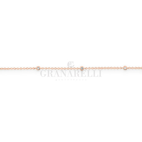 Bracciale Oro Rosa diamanti alternati-Bracciali-CRIVELLI-Gioielleria Granarelli