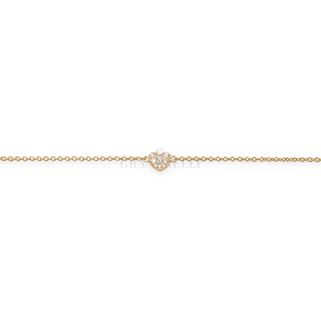 Bracciale Cuore pavé Diamanti mini in Oro Rosa-Bracciali-CRIVELLI-Gioielleria Granarelli