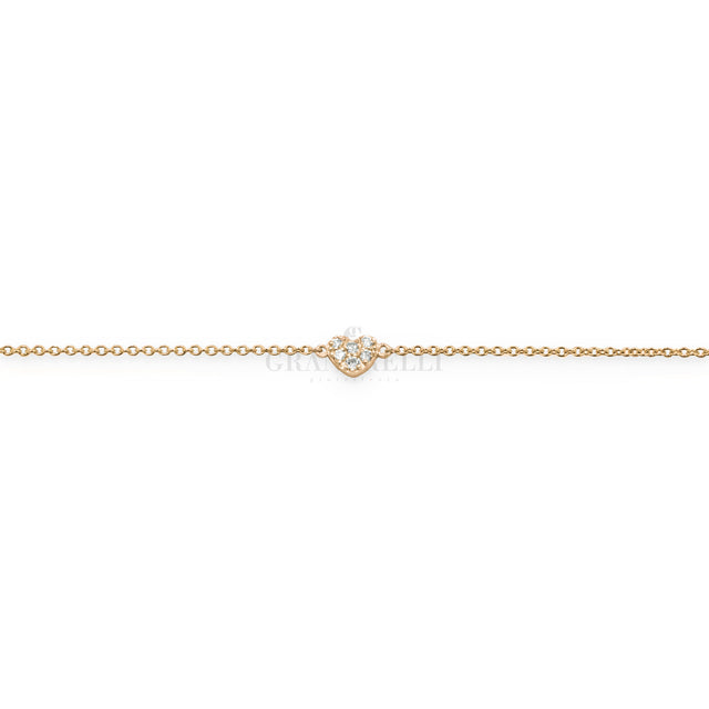 Bracciale Cuore pavé Diamanti mini in Oro Rosa-Bracciali-CRIVELLI-Gioielleria Granarelli