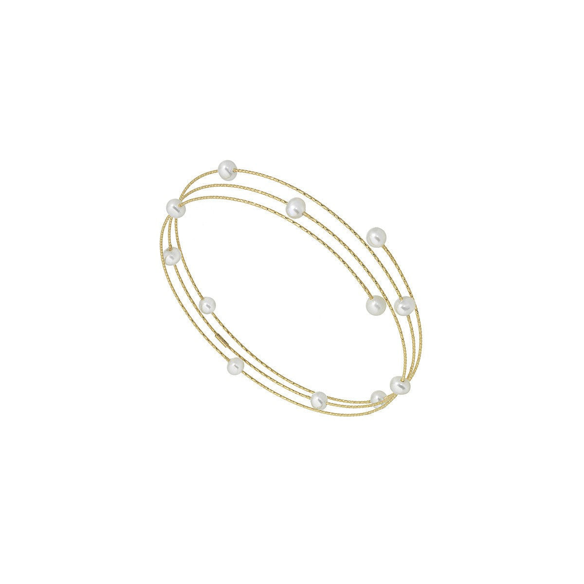 Bracciale Spazio Oro Giallo e Perle-Bracciali-MAGICWIRE-Gioielleria Granarelli