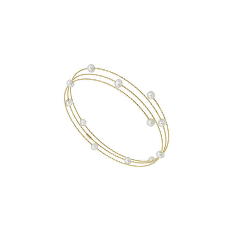 Bracciale Spazio Oro Giallo e Perle-Bracciali-MAGICWIRE-Gioielleria Granarelli