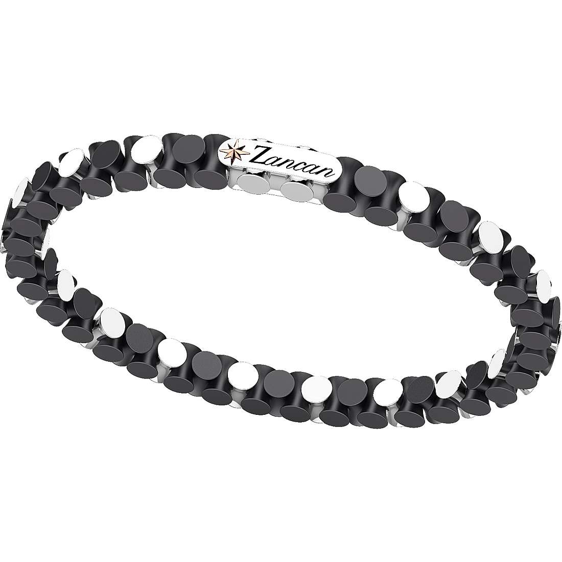 Bracciale Zancan elastico ceramica nera e argento-Bracciali-ZANCAN-Gioielleria Granarelli