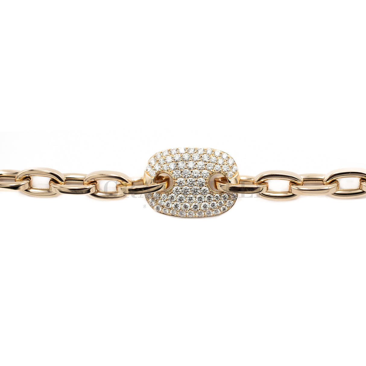 Bridge chain bracelet of brilliant rose gold