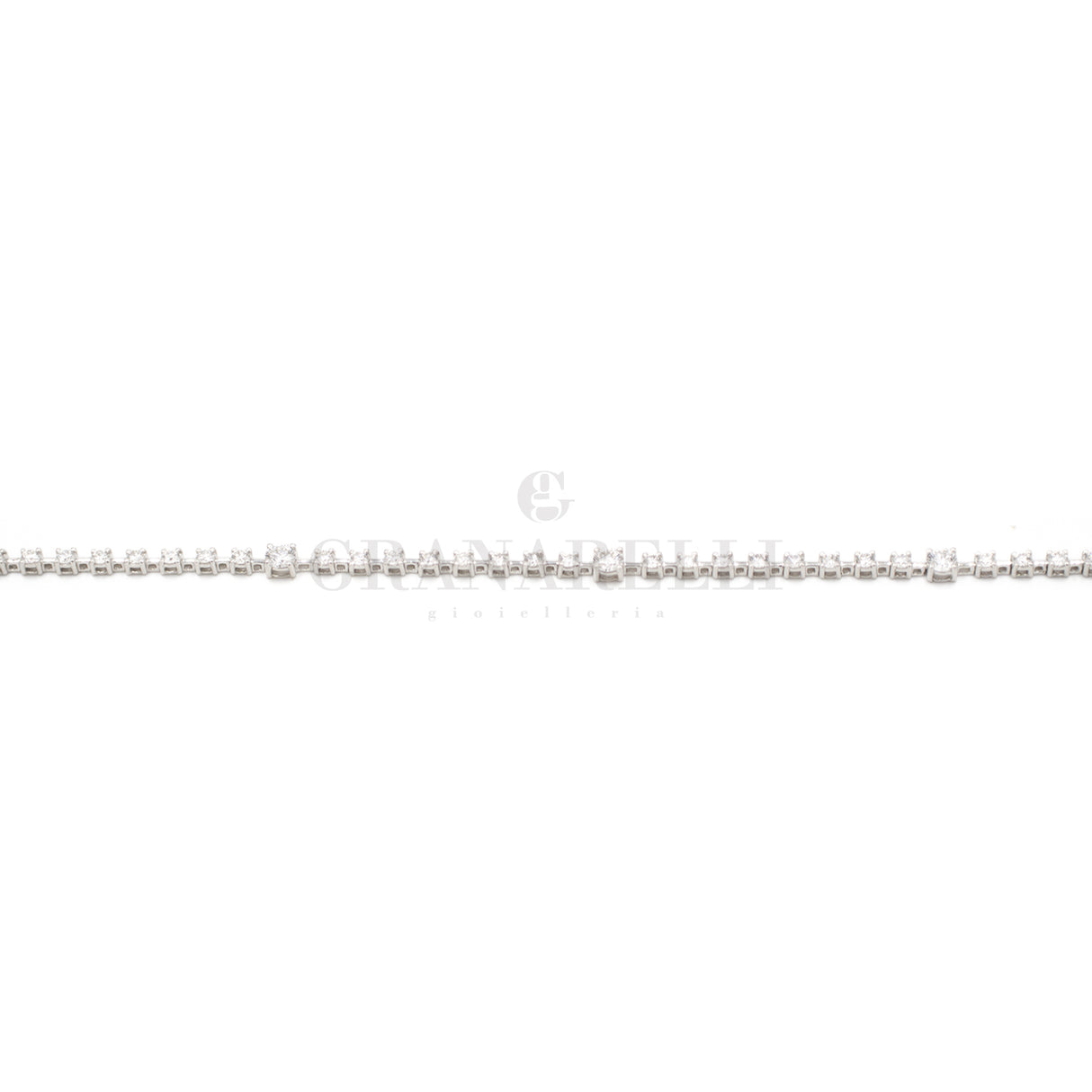 Bracciale Tennis in Oro Bianco e Diamanti